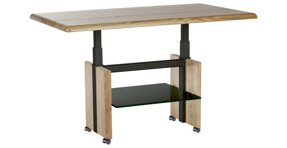 COUCHTISCH in Holz 110/65/50-69 cm  - Eichefarben/Schwarz, Trend, Holz (110/65/50-69cm) - Venda