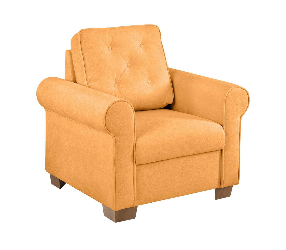 SESSEL in Gelb  - Gelb/Buchefarben, Design, Holz/Textil (93/89/82cm) - MID.YOU