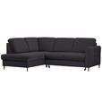 ECKSOFA in Chenille Dunkelbraun  - Dunkelbraun/Schwarz, MODERN, Holz/Textil (184/241cm) - Carryhome