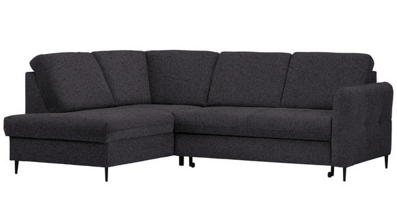 ECKSOFA in Chenille Dunkelbraun  - Dunkelbraun/Schwarz, MODERN, Holz/Textil (184/241cm) - Carryhome