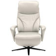 RELAXSESSEL in Leder Creme  - Creme/Schwarz, Design, Leder/Metall (75/106/88cm) - Dieter Knoll
