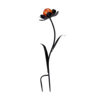 DECORAȚIUNE PENTRU GRĂDINĂ - portocaliu/negru, Basics, sticlă/metal (23/56/17cm) - Ambia Home