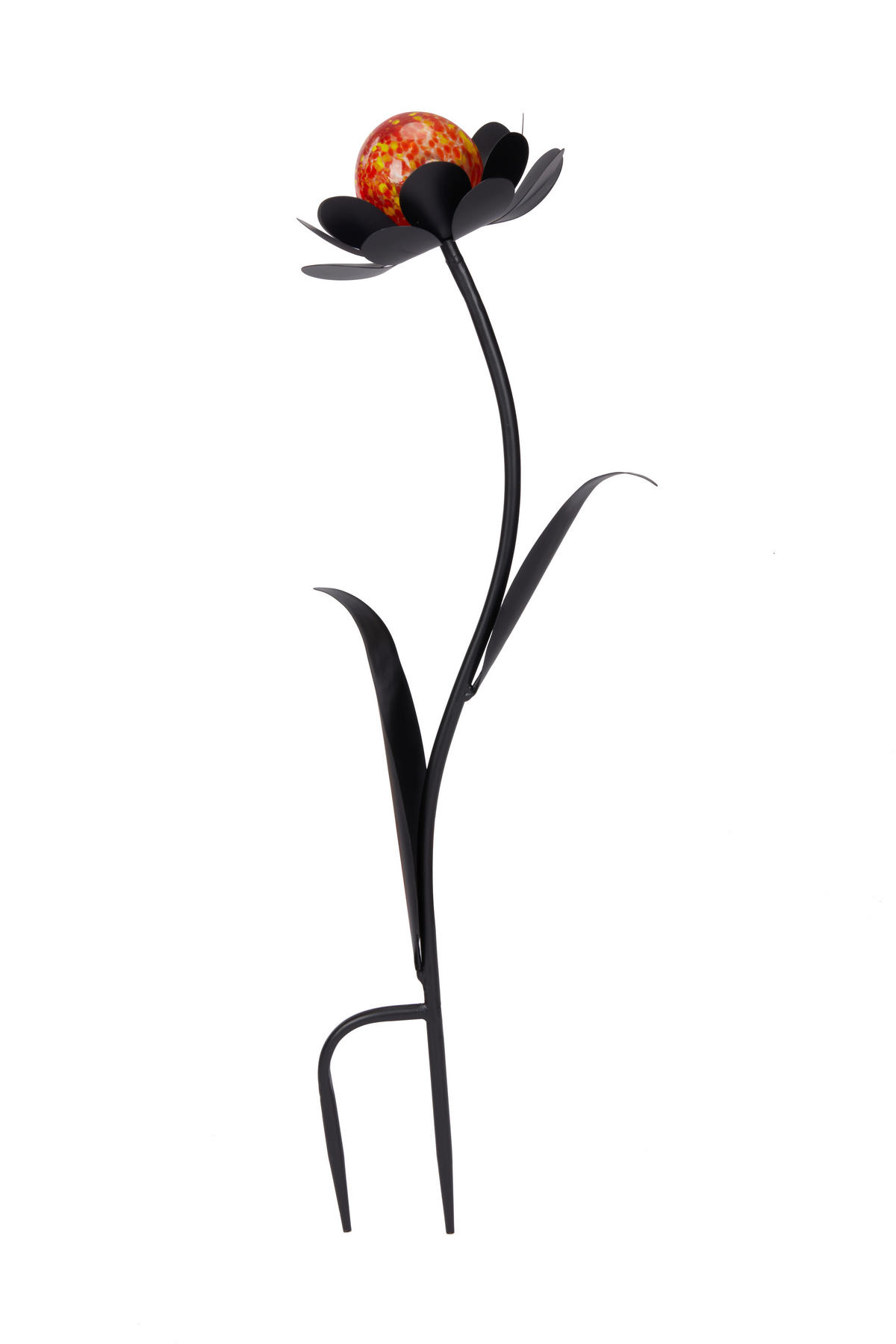 DECORAȚIUNE PENTRU GRĂDINĂ - portocaliu/negru, Basics, sticlă/metal (23/56/17cm) - Ambia Home