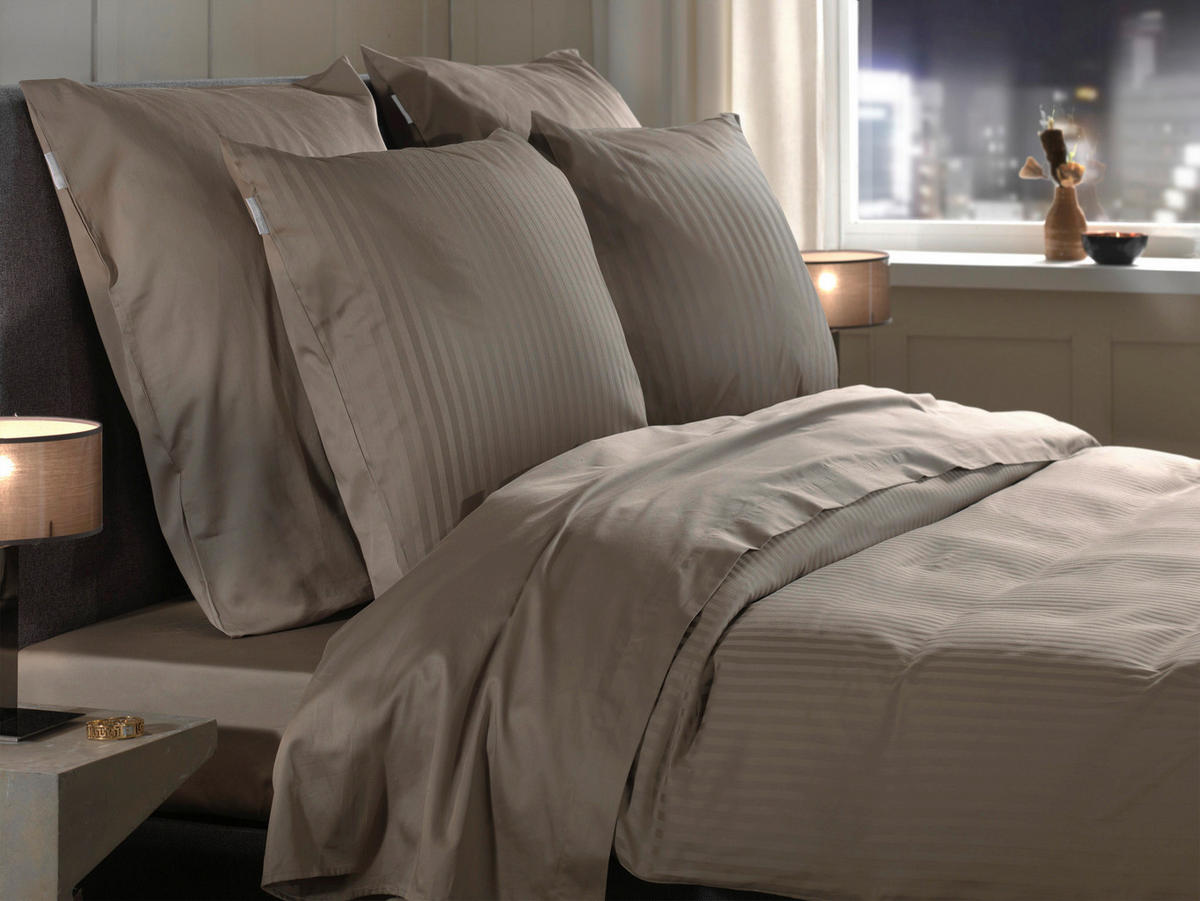 BETTWÄSCHE Banda Makosatin 155/220 cm  - Taupe, Basics, Textil (155/220cm)
