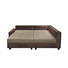 Ecksofa inklusive Hocker Webstoff Rückenkissen, Zierkissen Braun, Hellbraun - Hellbraun/Dunkelbraun, Design, Kunststoff/Textil (209/93/178cm) - Carryhome