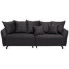 BIGSOFA Velours Braun  - Schwarz/Braun, Design, Textil/Metall (226/91/103cm) - Carryhome