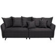 BIGSOFA in Velours Braun  - Schwarz/Braun, Design, Textil/Metall (226/91/103cm) - Carryhome