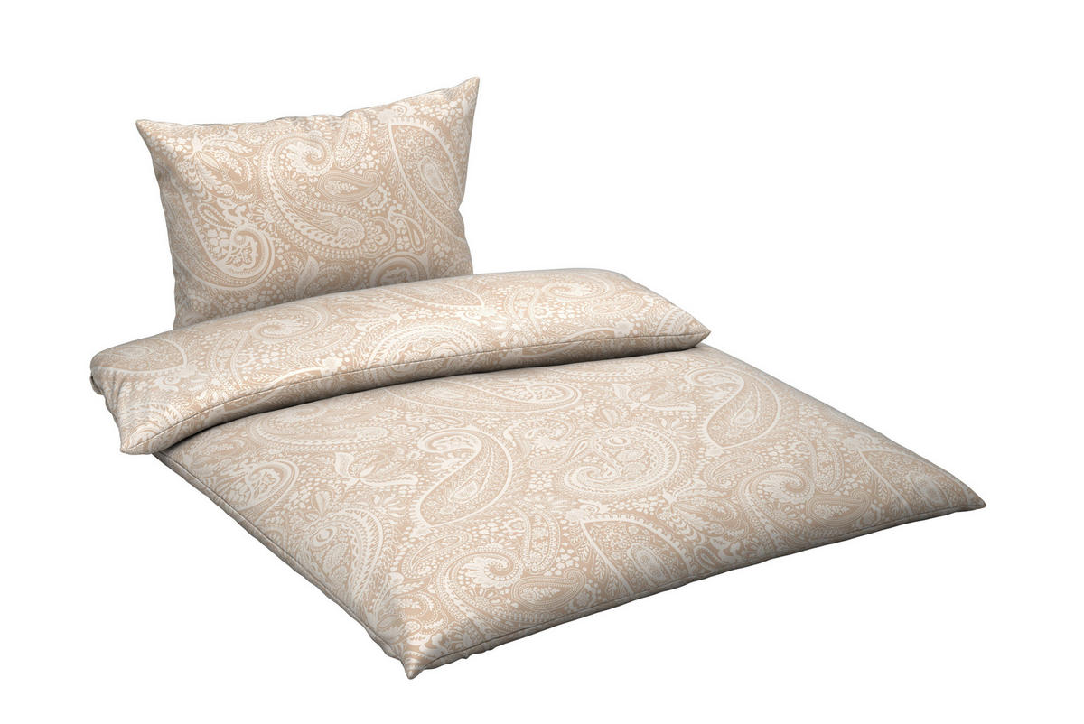 WENDEBETTWÄSCHE Mavie Satin 140/200 cm  - Beige, KONVENTIONELL, Textil (140/200cm) - Novel