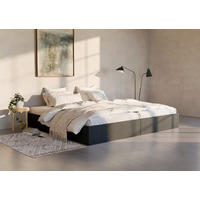POLSTERBETT 240/200 cm,  in Schwarz, Lattenrost, Bettkasten,  - Schwarz, Design, Holz/Textil (240/200cm) - Boxxx