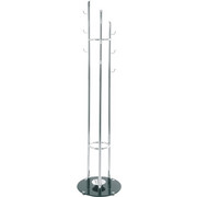 SAMOSTOJEČ OBEŠALNIK - črna/krom, Basics, kovina/steklo (40/183cm) - XORA