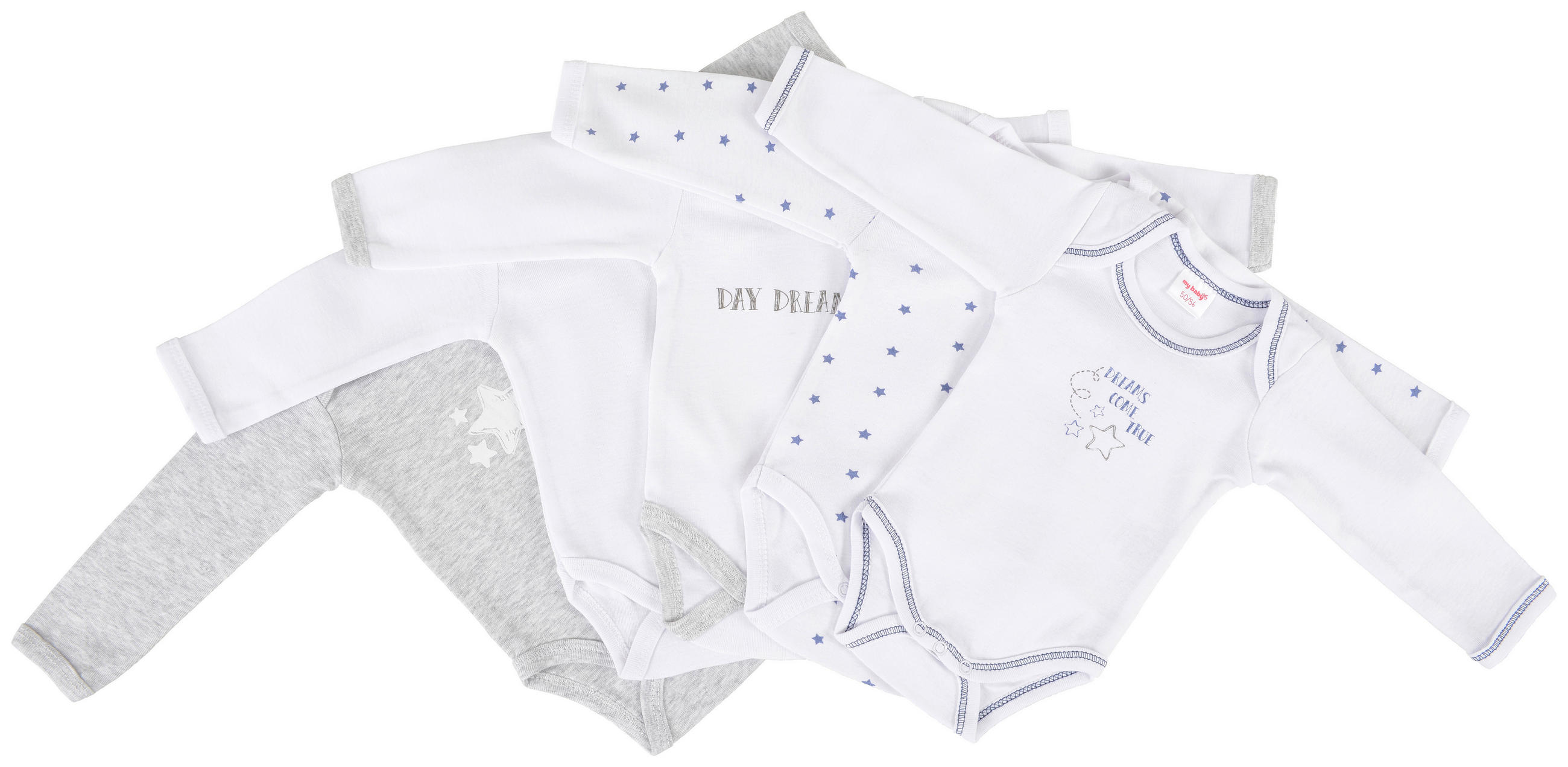 BABYBODY-SET  - Weiß/Dunkelblau, Basics, Textil (86/92null) - My Baby Lou