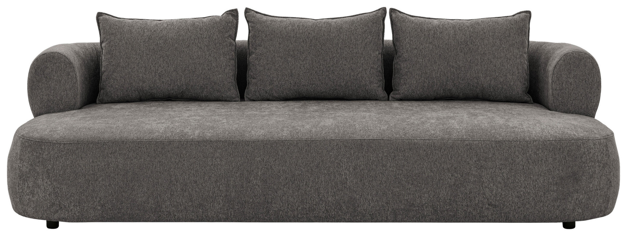 BIGSOFA in Chenille Anthrazit - Anthrazit/Schwarz, Design, Kunststoff/Textil (240/76/122cm) - Livetastic