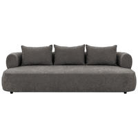 BIGSOFA in Chenille Anthrazit  - Anthrazit/Schwarz, Design, Kunststoff/Textil (240/76/122cm) - Livetastic