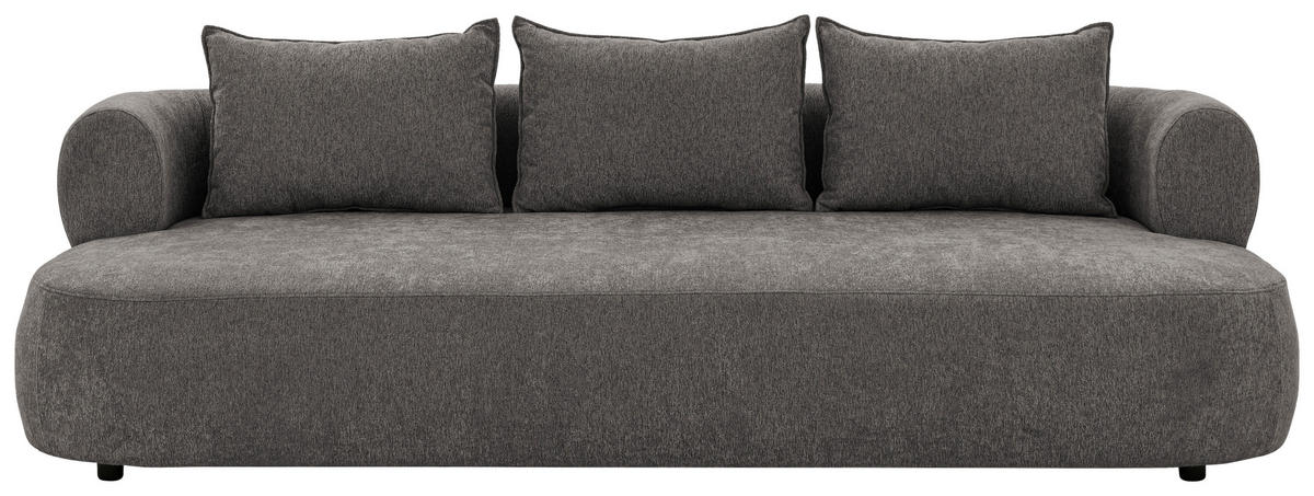 BIGSOFA in Chenille Anthrazit  - Anthrazit/Schwarz, Design, Kunststoff/Textil (240/76/122cm) - Livetastic