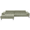 ECKSOFA Webstoff Grün  - Schwarz/Grün, Design, Textil/Metall (190/329cm) - Beldomo Style