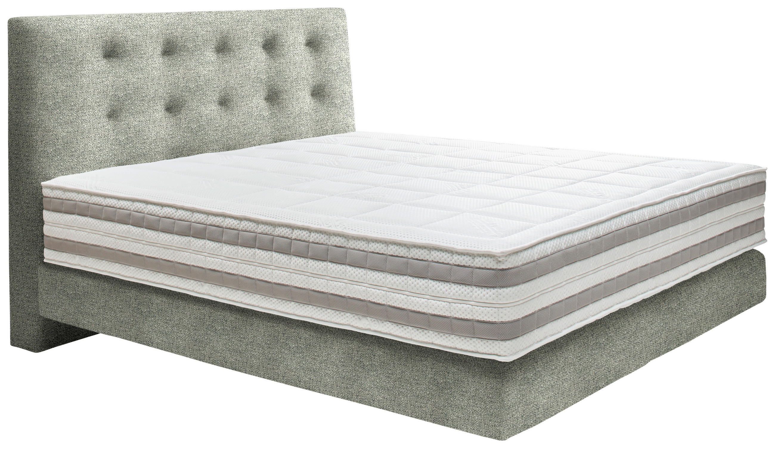 BOXSPRINGBETT 160/200 cm  in Beige  - Beige, KONVENTIONELL, Holz/Textil (160/200cm) - Dieter Knoll