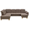 WOHNLANDSCHAFT Graubraun Mikrofaser  - Wildeiche/Graubraun, KONVENTIONELL, Holz/Textil (243/343/185cm) - Voleo