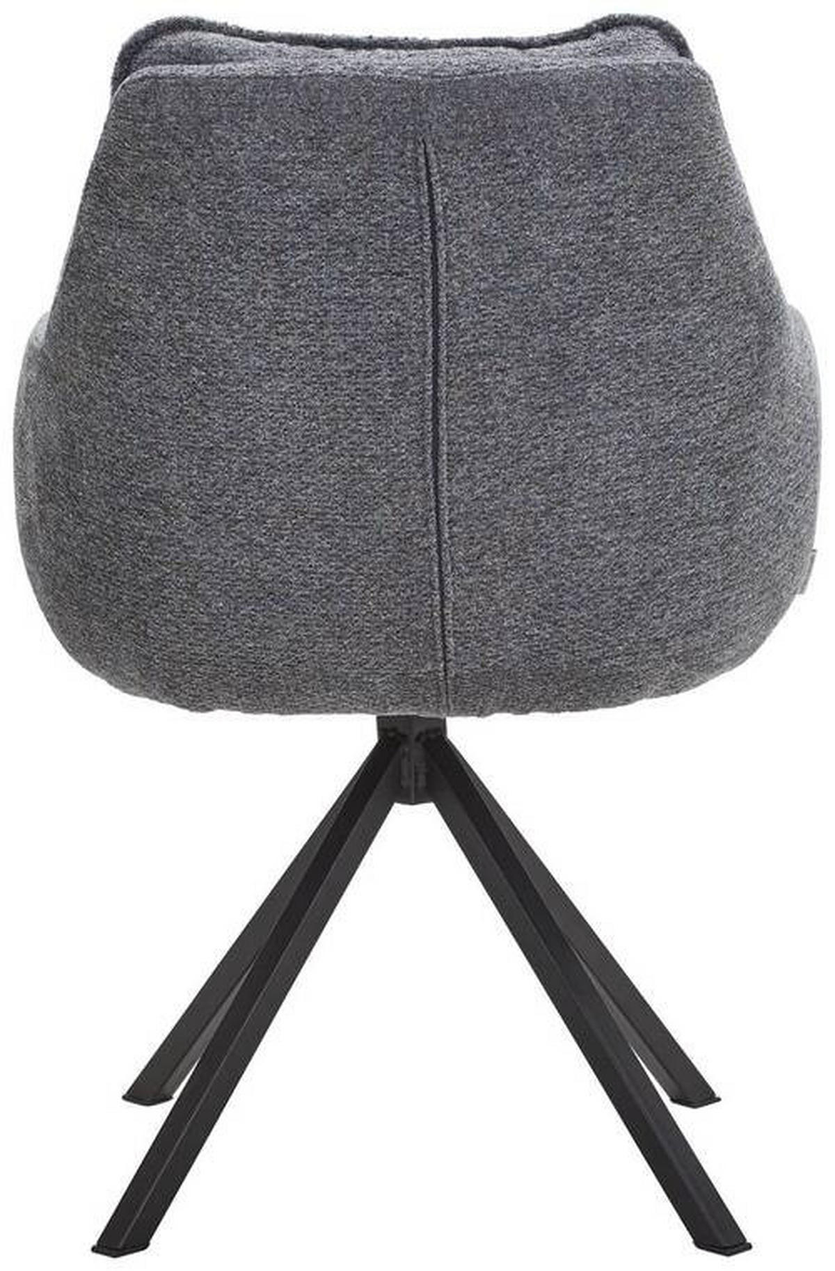 ARMLEHNSTUHL  in Stahl Chenille  - Blau/Schwarz, KONVENTIONELL, Textil/Metall (59/86/69,5cm) - Linea Natura