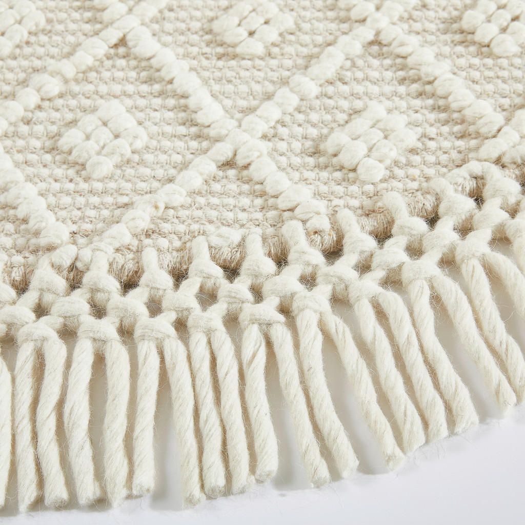 Thumbnail - Linea Natura Handwebteppich Sylt, Silber, Beige, Textil, Boho, rund, pflegeleicht, Teppiche & Böden, Teppiche, Naturtepp...