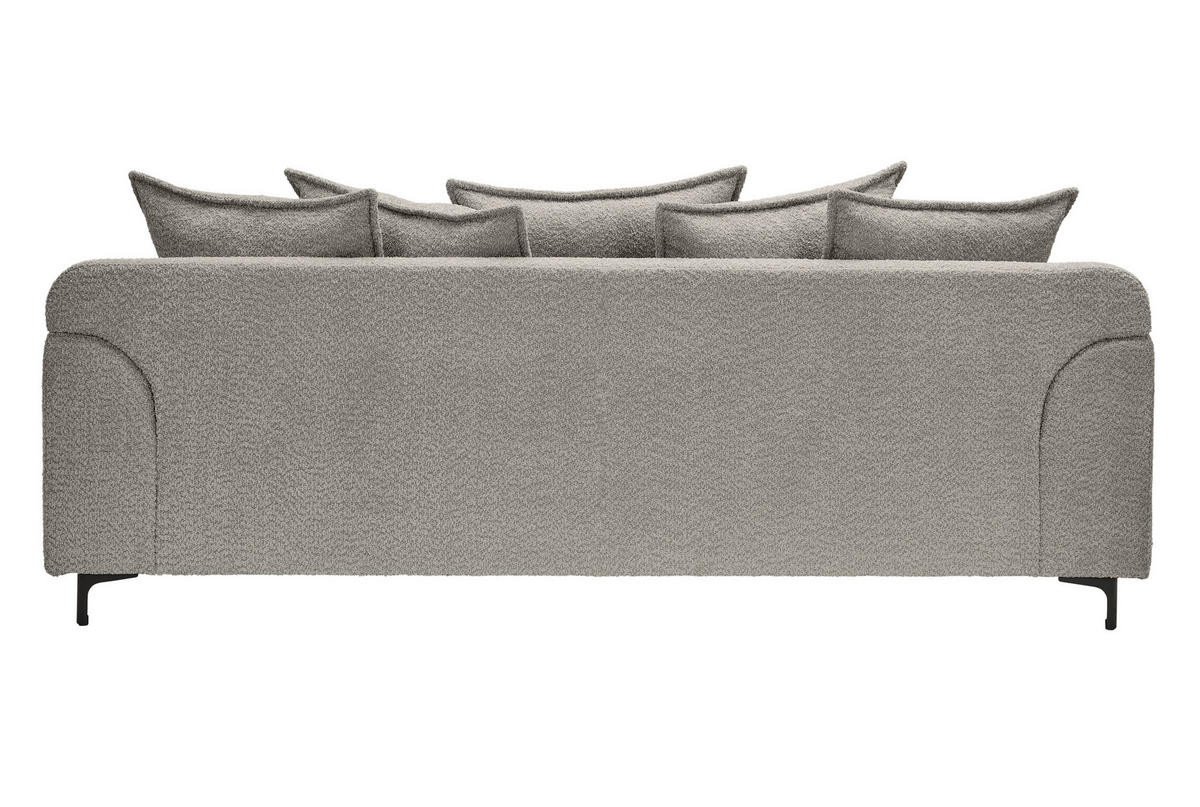 3-SITZER-SOFA Chenille Grau  - Schwarz/Grau, KONVENTIONELL, Textil/Metall (228/84/99cm) - Carryhome