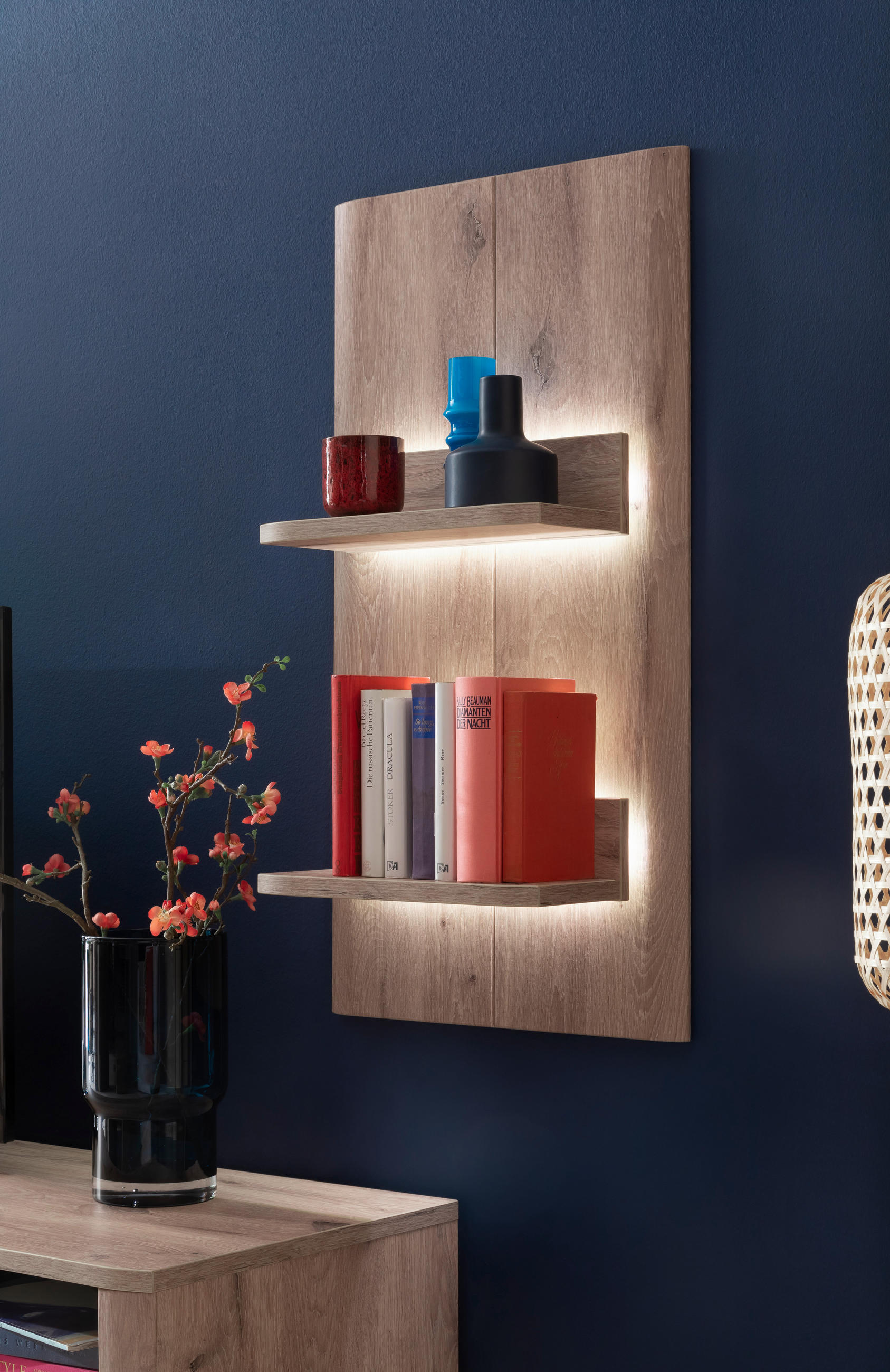 WANDREGAL 50/96/21 cm  - Eichefarben, Design, Holzwerkstoff (50/96/21cm) - MID.YOU