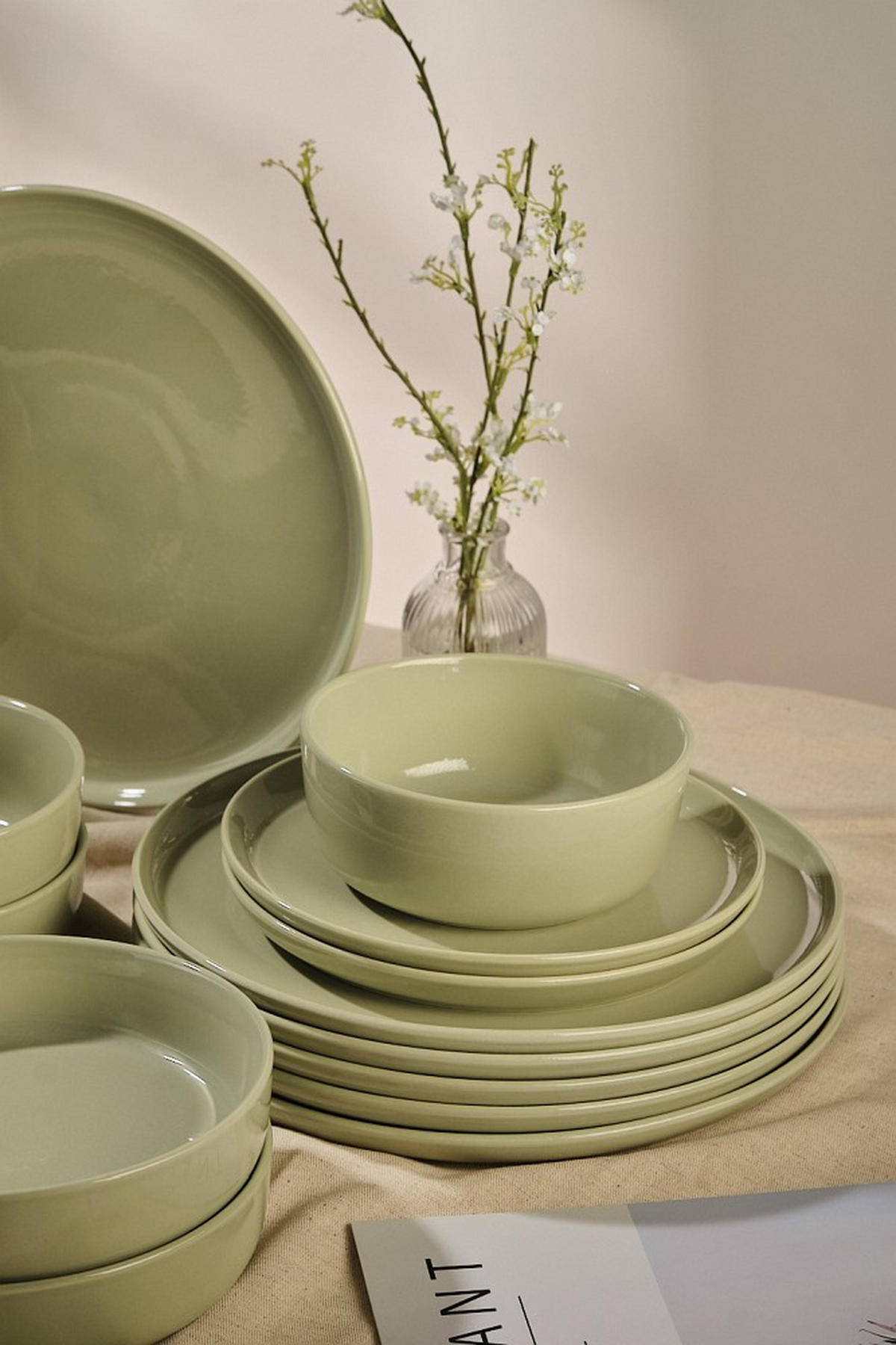 KOMBISERVICE Colori verde 24-teilig  - Grün, Trend, Keramik - Novel