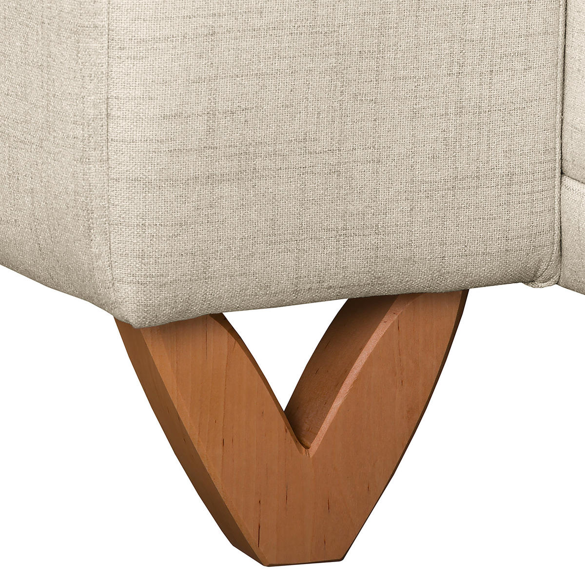ECKSOFA in Textilgeflecht Hellgrau  - Wengefarben/Hellgrau, Design, Holz/Textil (257/174cm) - Livetastic