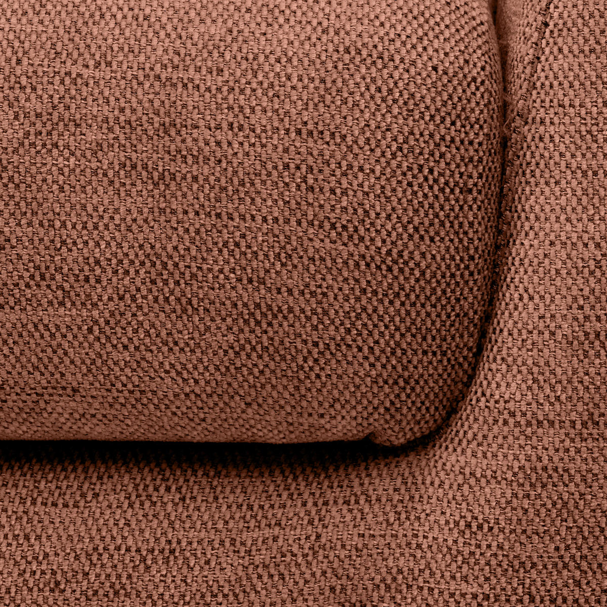 ECKSOFA inkl. Funktionen Terracotta Webstoff  inkl. Rückenkissen, Bettkasten, Schlaffunktion, Rücken echt  - Wengefarben/Terracotta, Design, Holz/Textil (211/314cm) - Stylife
