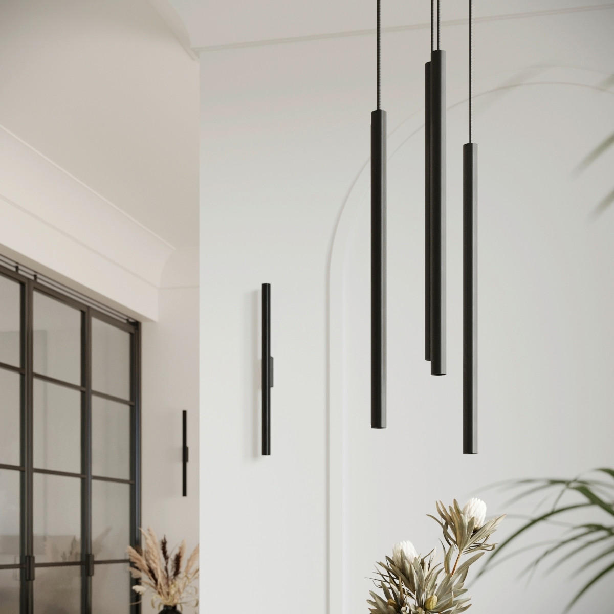 WANDLEUCHTE PASTELO 2,5/5/50 cm   - Schwarz, KONVENTIONELL, Metall (2,5/5/50cm)