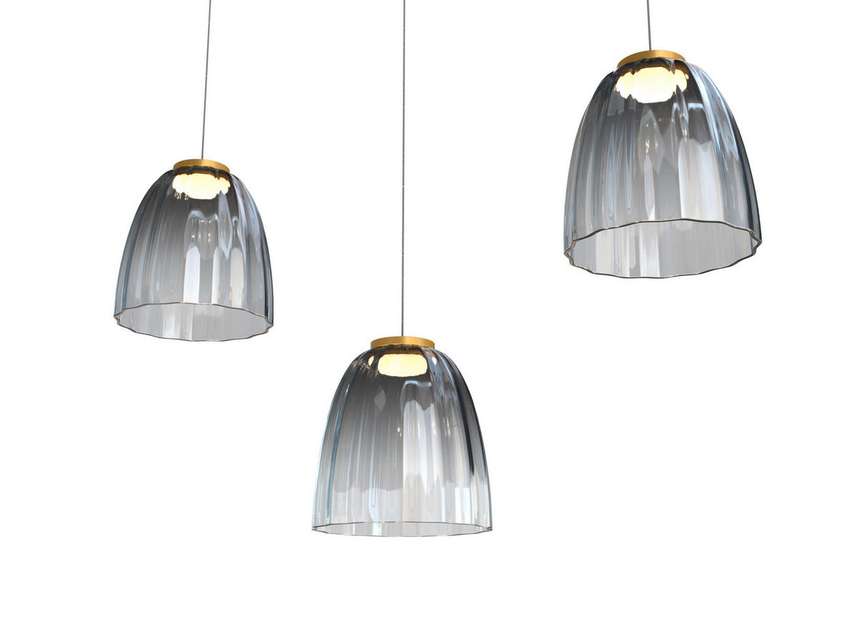 LED-HÄNGELEUCHTE Valence 90/22/150 cm   - Goldfarben/Schwarz, Design, Glas/Metall (90/22/150cm) - Wofi