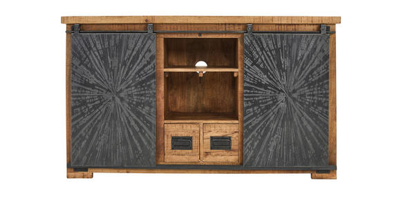 SIDEBOARD  in 145/85/40 cm  - Schwarz/Naturfarben, Design, Holz/Metall (145/85/40cm) - Ambia Home