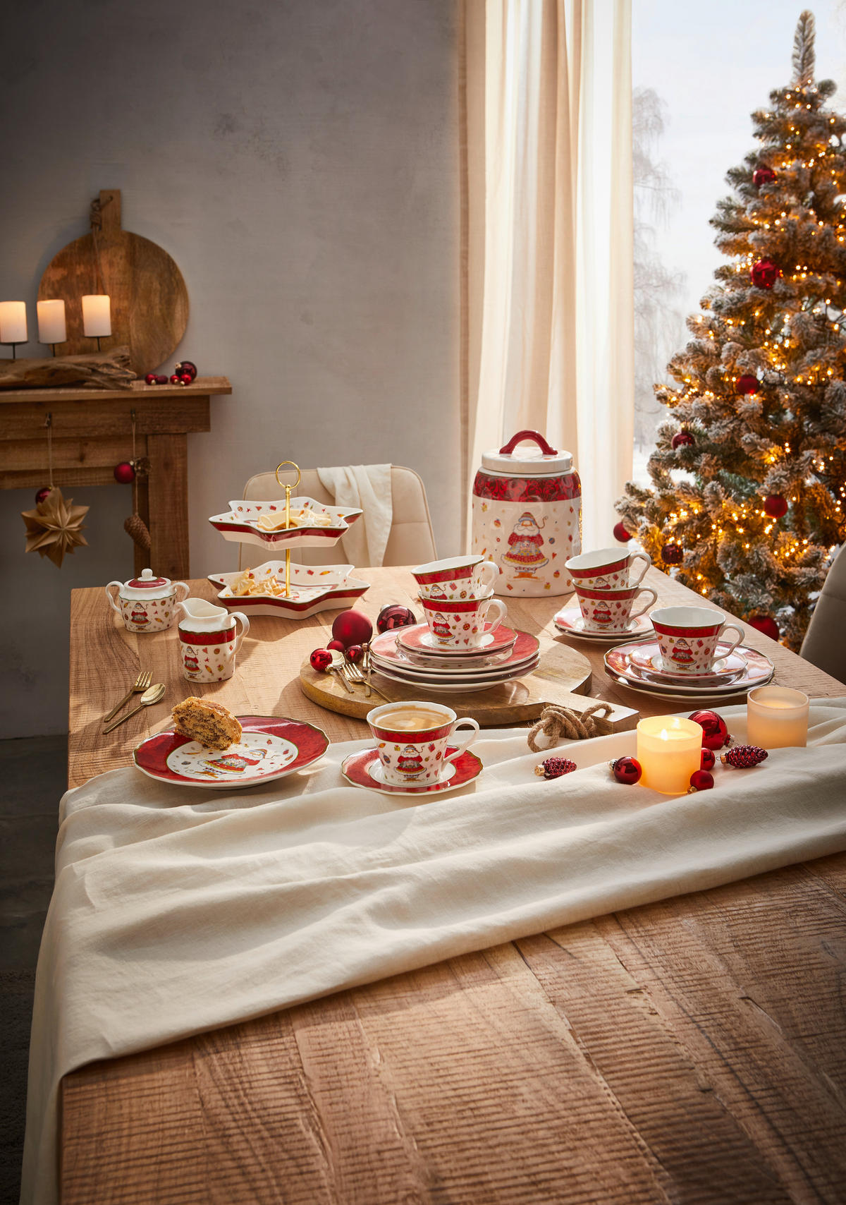 KAVNI SERVIS   18-delni      - večbarvno, Basics, keramika - X-Mas