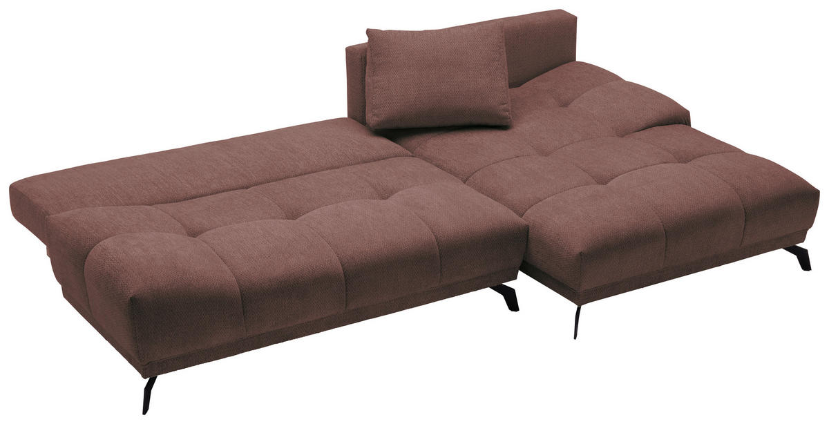 ECKSOFA in Chenille Braun  - Schwarz/Braun, Modern, Textil/Metall (290/182cm) - Hom`in