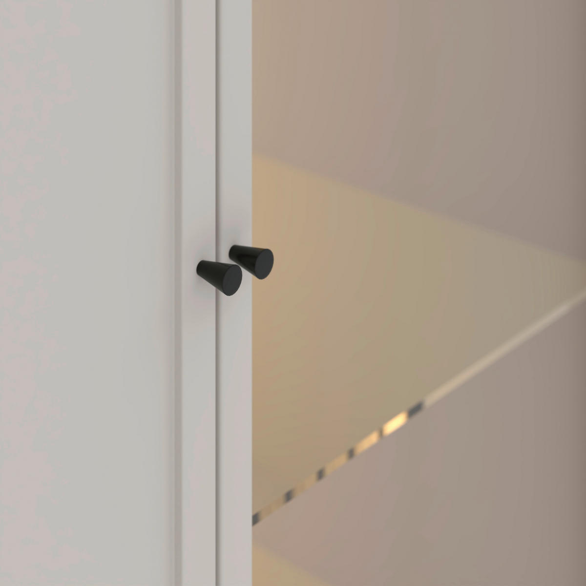 VITRINE  in Schwarz, Kaschmir  - Kaschmir/Schwarz, Design, Glas/Holzwerkstoff (76/115,5/40cm) - MID.YOU