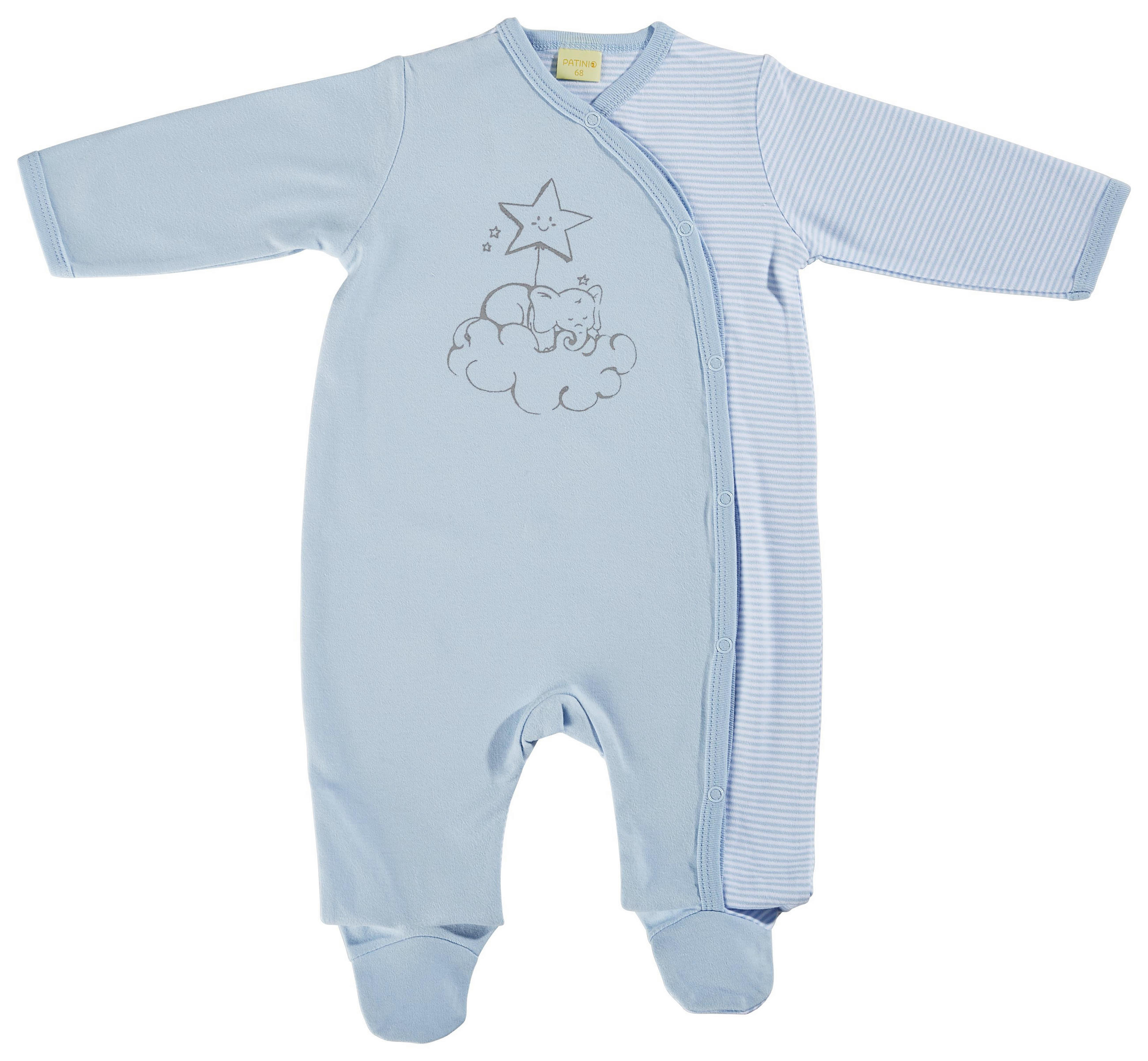 Baby Schlafanzug 56 Baumwolle Blau Elefant Kaufen