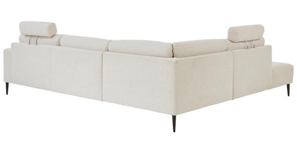 ECKSOFA Dieter Knoll Beige Chenille  - Beige/Schwarz, Design, Textil/Metall (254/303cm) - Dieter Knoll