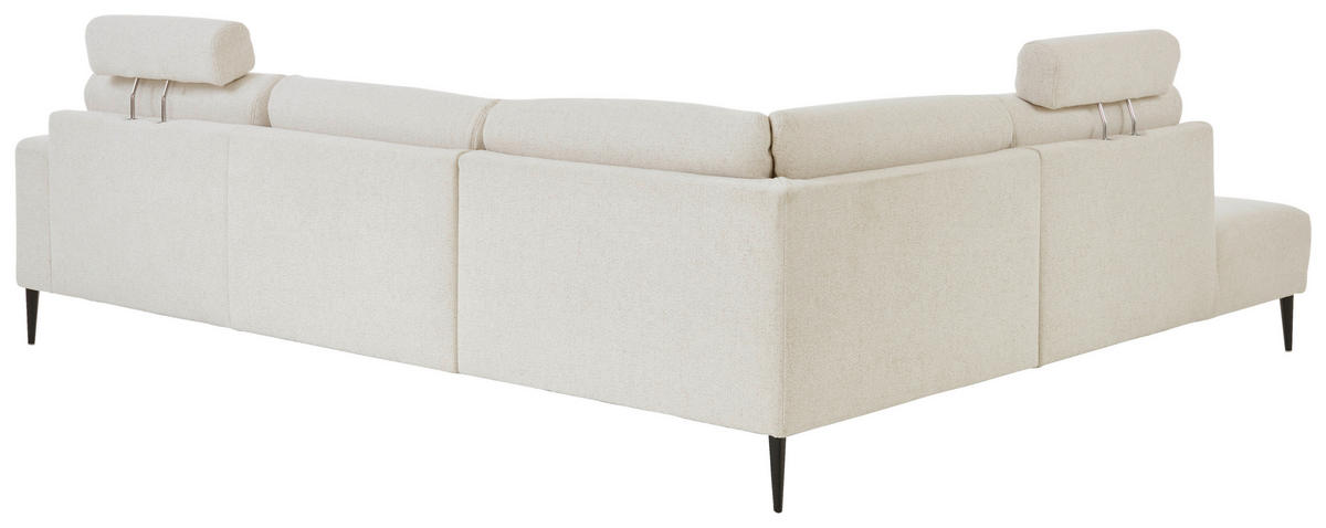 ECKSOFA Dieter Knoll Beige Chenille  - Beige/Schwarz, Design, Textil/Metall (254/303cm) - Dieter Knoll