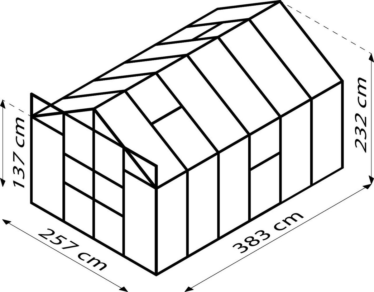 GEWÄCHSHAUSBAUSATZ - Schwarz, Basics, Kunststoff/Metall (257/231,8/383cm)