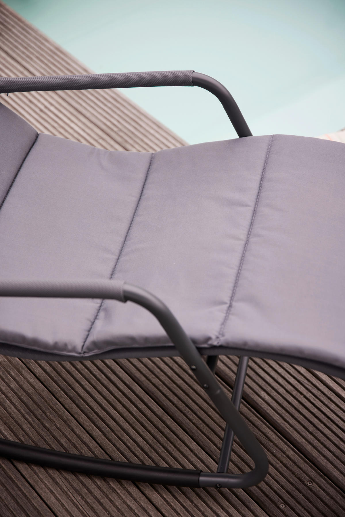 GARTEN-RELAXLIEGE 57/81/143 cm  - Blaugrau, KONVENTIONELL, Kunststoff/Textil (57/81/143cm) - Siena Garden