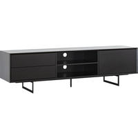 TV-BÄNK i faner ek svart  - svart, Design, metall/trä (180/50/42cm) - Lomoco