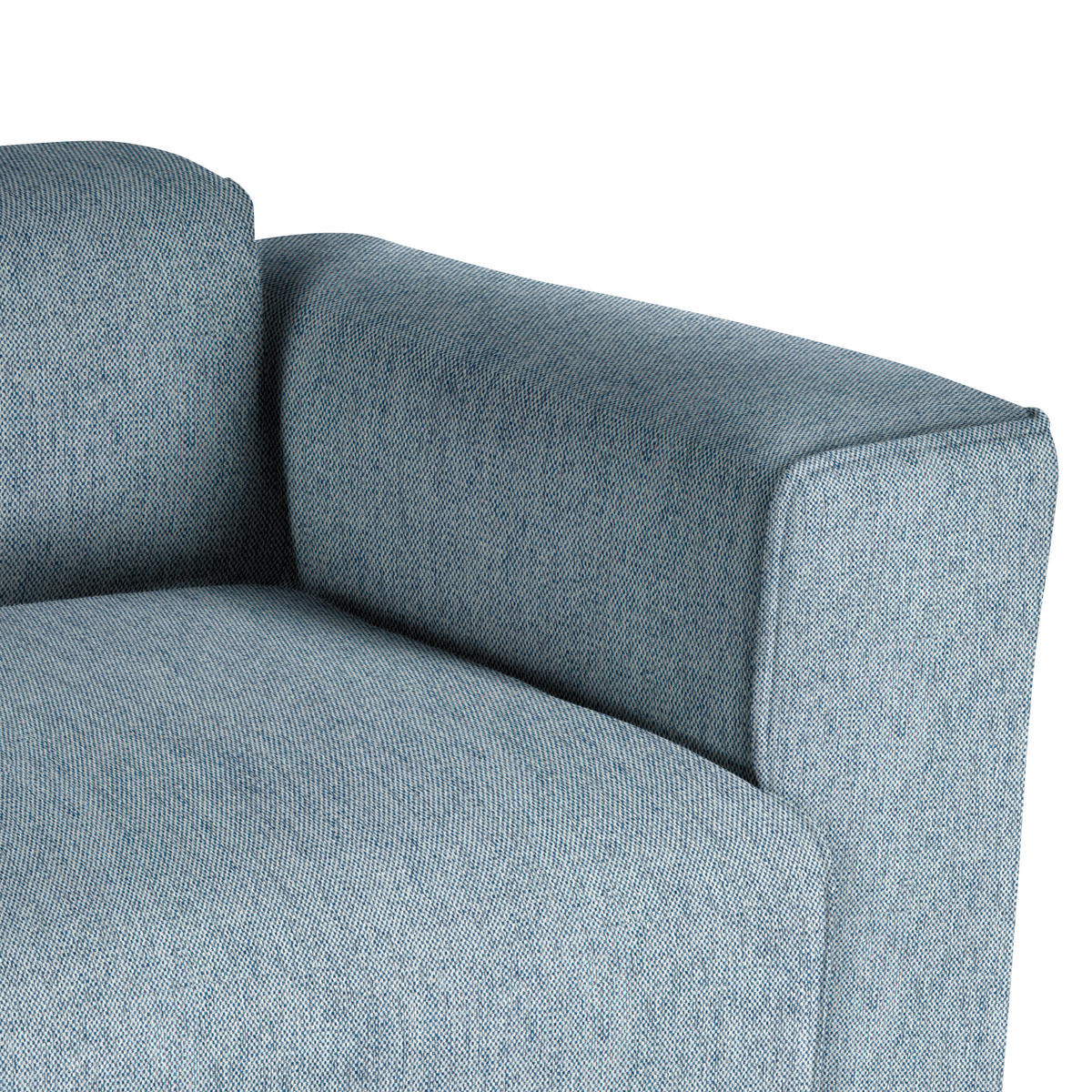 ECKSOFA Blau Webstoff Rücken echt  - Blau/Schwarz, Design, Kunststoff/Textil (290/171cm) - home24