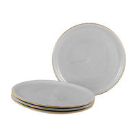 PIZZATELLER Porzellan 4-teilig Vintage Nature  - Hellgrau, Basics, Keramik (33cm) - Creatable