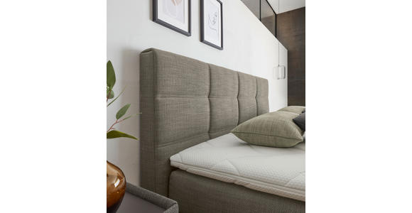 BOXSPRINGBETT 160/200 cm,  in Greige, Topper, Matratzen, H2 + H2 = mittel  - Greige/Schwarz, Design, Kunststoff/Textil (160/200cm) - Dieter Knoll