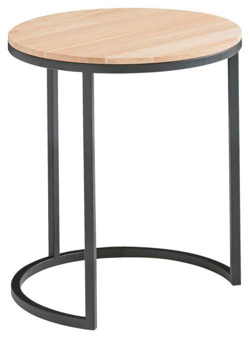 BEISTELLTISCH in Holz 39/39/51 cm  - Eichefarben/Schwarz, Design, Holz/Metall (39/39/51cm) - Johann Jakob