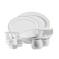 KOMBISERVICE Professional Dining 24-teilig  - Goldfarben/Weiß, Basics, Keramik (39/34/28cm) - Mäser