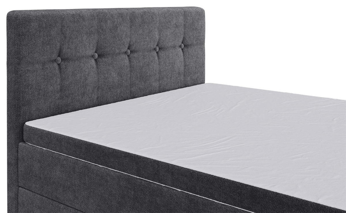 BOXSPRINGBETT 120/200 cm  in Grau  - Schwarz/Grau, Konventionell, Kunststoff/Textil (120/200cm) - Carryhome