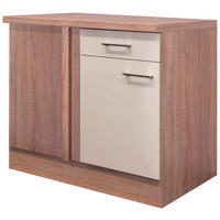 ECKUNTERSCHRANK 110/86/60 cm  in Kaschmir  - Kaschmir/Edelstahlfarben, MODERN, Holzwerkstoff/Metall (110/86/60cm) - FlexWell