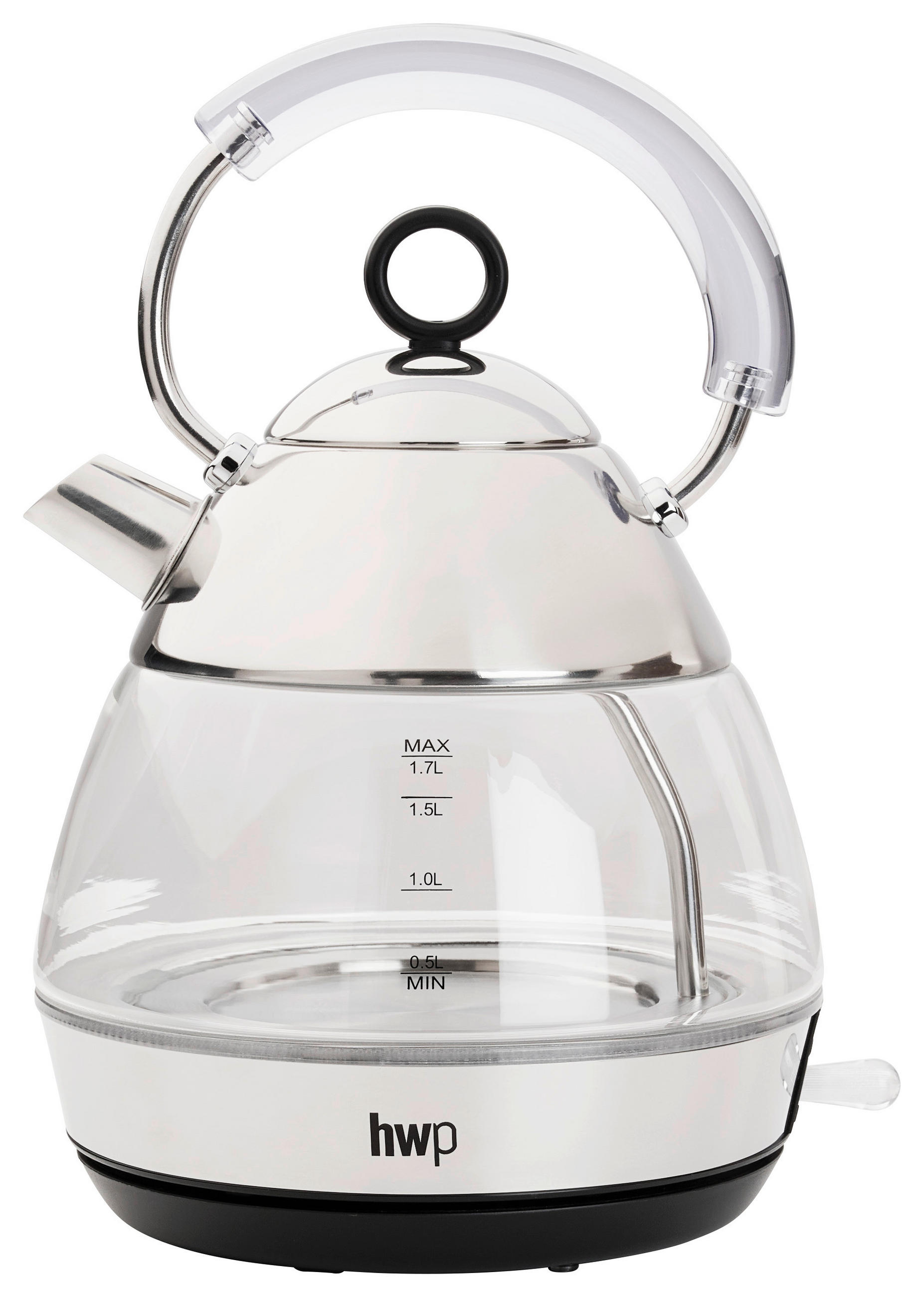 WASSERKOCHER 1.7 l  - Klar/Edelstahlfarben, Basics, Glas/Kunststoff (19,7/21,8/29,9cm) - Homeware Profession.