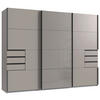 SCHWEBETÜRENSCHRANK 270/208/64 cm 3-türig Graphitfarben, Sahara  - Schwarz/Graphitfarben, Design, Glas/Holzwerkstoff (270/208/64cm) - Carryhome