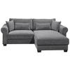 ECKSOFA Anthrazit Cord  - Anthrazit/Schwarz, Basics, Kunststoff/Textil (255/92/185cm) - MID.YOU